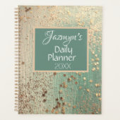 Whimsical Sterren op Groen Gepersonaliseerd Planner (Voorkant)