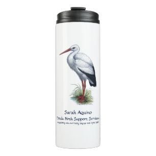 Whimsical Stork Doula Midwife Thermosbeker