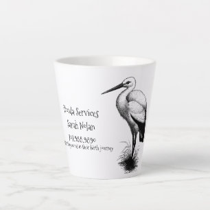 Whimsical Stork Doula Promotional Latte Mok