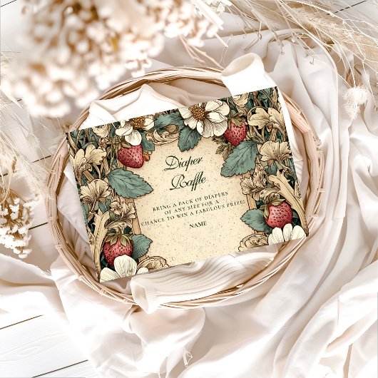 Whimsical Strawberry Forest Diapper Raffle  Informatiekaartje