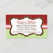 Whimsical Strawberry Pie Bakery Visitekaartje (Achterkant)