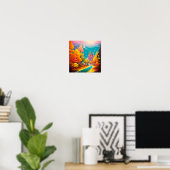 Whimsical Street Rhapsody Kleurrijke Graffiti Art Poster (Thuiskantoor)