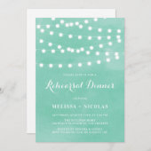 Whimsical String Lights Groene repetitie diner Kaart (Voorkant / Achterkant)