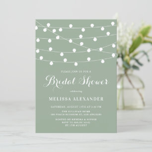 Whimsical String Lights Sage Groen Vrijgezellenfee Kaart