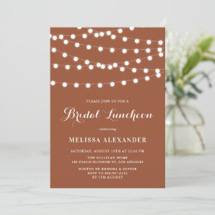 Whimsical String Lights Terracotta Bridal Luncheon Kaart
