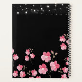 Whimsical String Lights Zwart Bruiloft planner (Achterkant)