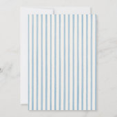 Whimsical Stripe Bow Dusty Blue Ivory Wedding Kaart (Achterkant)