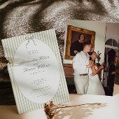 Whimsical Stripe Green Wedding Invitation