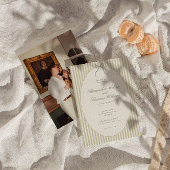 Whimsical Stripe Green Wedding Invitation