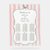 Whimsical Stripe Handwritten Wedding Seating Chart (Recto)