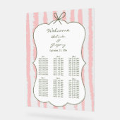 Whimsical Stripe Handwritten Wedding Seating Chart (Angle)