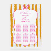 Whimsical Stripe Handwritten Wedding Seating Chart (Recto)