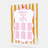 Whimsical Stripe Handwritten Wedding Seating Chart (Angle)