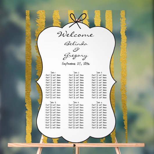 Whimsical Stripe Handwritten Wedding Seating Chart (Neutre)
