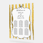 Whimsical Stripe Handwritten Wedding Seating Chart (Angle)