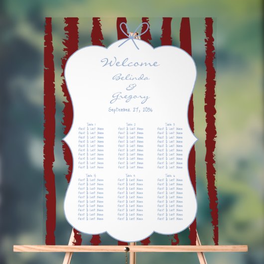 Whimsical Stripe Handwritten Wedding Seating Chart (Neutre)