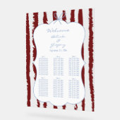 Whimsical Stripe Handwritten Wedding Seating Chart (Angle)