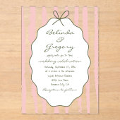 Whimsical Stripes Handwritten Painted Wedding Acryl Uitnodigingen (Voorkant)