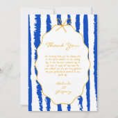 Whimsical Stripes Handwritten Painted Wedding  Bedankkaart (Voorkant)