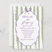 Whimsical Stripes Handwritten Painted Wedding  Kaart (Voorkant)