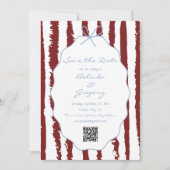 Whimsical Stripes Handwritten Painted Wedding Save The Date (Voorkant)