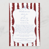 Whimsical Stripes Handwritten  Wedding Itinerary  Programma (Voorkant)