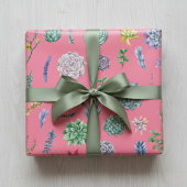 Whimsical Succulent Wrap: de gloed van je cadeau Inpakpapier Vel