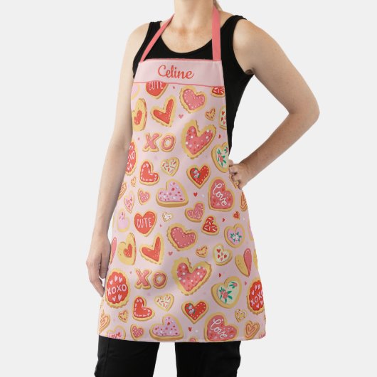 Whimsical Sugar Cookie Heart Design in het roze Schort (Insitu)