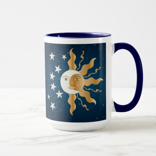 Whimsical Sun, Moon en Stars Mok (Rechts)