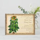 Whimsical Sunflower Weddenschap Ivory Kaart (Staand voorkant)