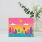 Whimsical Sunset Forest Briefkaart (Staand voorkant)