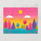 Whimsical Sunset Forest Briefkaart (Voorkant)