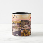 Whimsical Sunset Village Mug Mok (Midden)