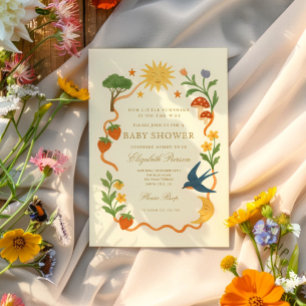 Whimsical Sunshine Baby shower Kaart