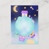 Whimsical sunshine sterren and moon diaper raffle informatiekaartje (Achterkant)