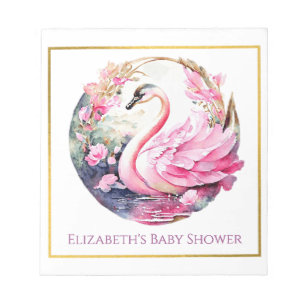 Whimsical Swan Baby shower Notitieblok