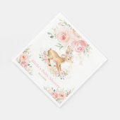 Whimsical Sweet Deer Blush Bloemen Baby shower Servet (Hoek)