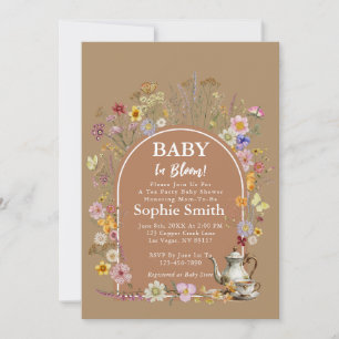 Whimsical Tea Garden Baby in Bloom Baby shower Kaart