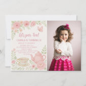 Whimsical Tea Party Anniversaire Invitation pour e (Devant)