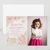 Whimsical Tea Party Anniversaire Invitation pour e (Devant / Derrière)