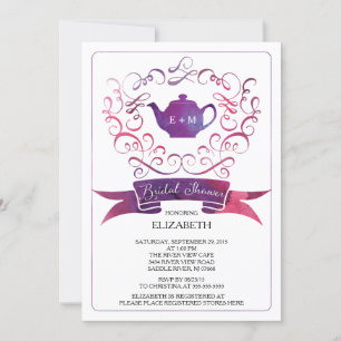 Whimsical Tea Party Bridal Shower Invitation Kaart