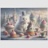 Whimsical Tea Party Cat Mouse Decoupage Tissuepapier (Voorkant)