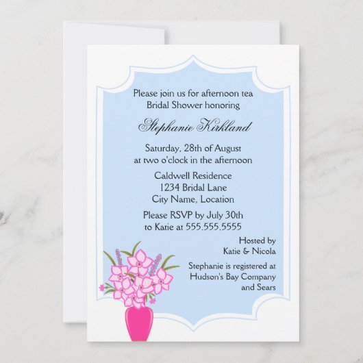 Whimsical Tea Party Kaart (Achterkant)