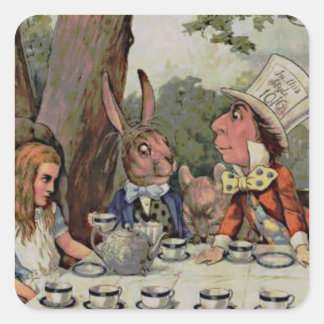 Whimsical Tea Party MadHatter Vierkante Sticker