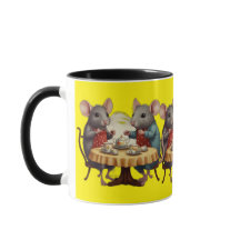 Whimsical Tea Party met muizenillustratie op Mok