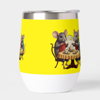 Whimsical Tea Party met muizenillustratie op Mok