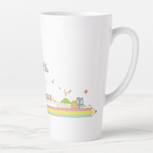 Whimsical Teacher's Scene op maat Latte Mok (Rechts)