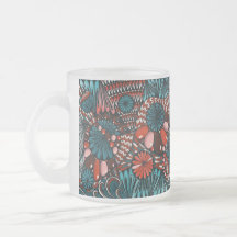 Whimsical Teal Koraal Oosterse Tapijt Zentangle F