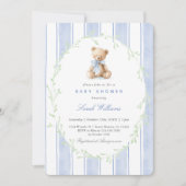 Whimsical Teddy Bear Baby Shower Boy Kaart (Voorkant)
