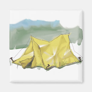 Whimsical Tent Illustration Magnet Magneet